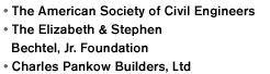 The American Society of Civil Engineers, The Elizabeth and Stephen Bechtel, Jr. Foundation, Charles Pankow Builders, Ltd