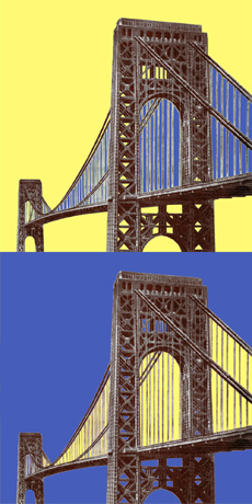 George Washington Bridge towers by Othmar Ammann and Cass Gilbert