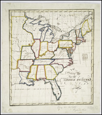 Map of the United States, ca. 1828.