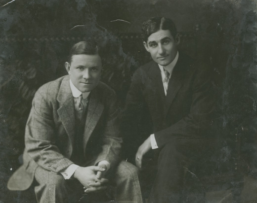 Dave Montgomery and Fred Stone in street clothes Photograph by Moffett Studio,1912. Townsend Walsh Collection 