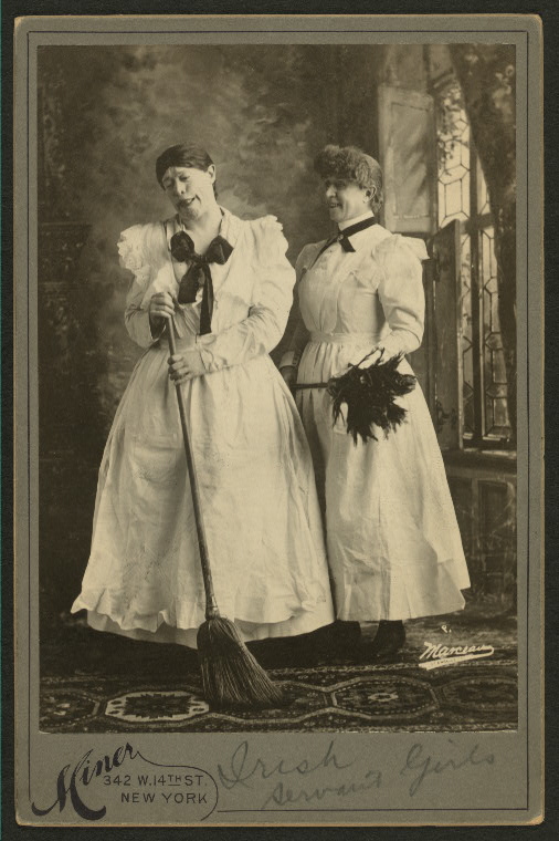 The Russell Brothers in character as Irish maids. Photograph by Miner, NY, nd 
