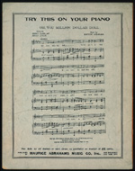 Standard front cover, first page and back cover of a typical popular song, " At that bully wooly wild west show" , 1913.