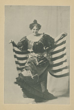Promotional photograph of Marie Dressler in a patriotic number from her vaudeville act during the Spanish-American War