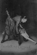 Photograph of Evelyn Nesbit and John Clifford in their exhibition ballroom act, 1914.