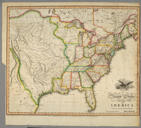 Map of United States of America, 1818