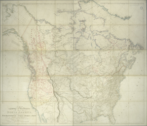 Interior Parts of North America, 1795, updated to 1839