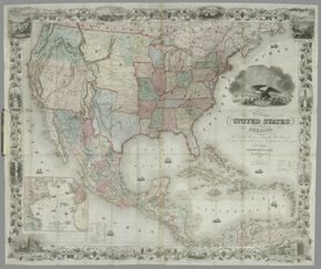 Map of United States of America, 1849