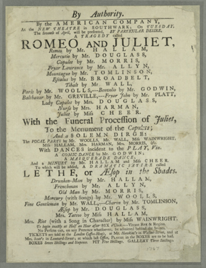 Announcement for Romeo and Juliet