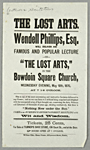 Flyer for Wendell Phillips' lecture